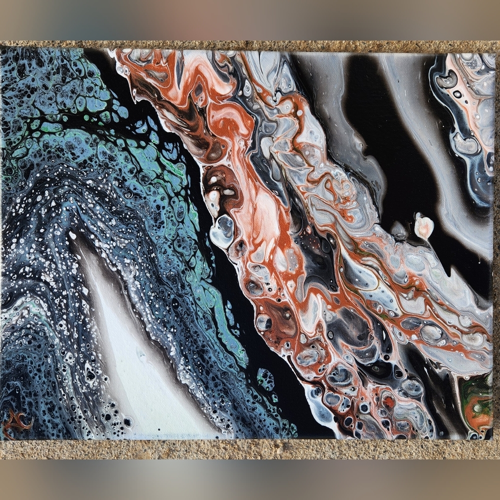 'Tigress' Handcrafted Acrylic Paint Pour